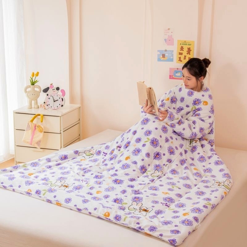 따뜻한 전신 침낭 담요옷 이불옷 동계 입는담요 망토 방한 입는이불 초경량 캠핑 패딩 차박 - 상세 이미지 2