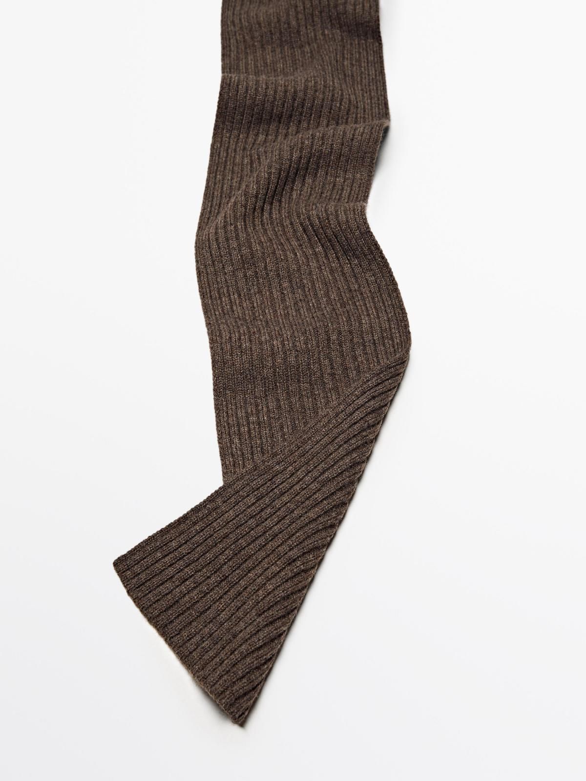 마시모두띠 울블렌드 테크니컬 골지 머플러 6342/653 BROWN - 상세 이미지 3