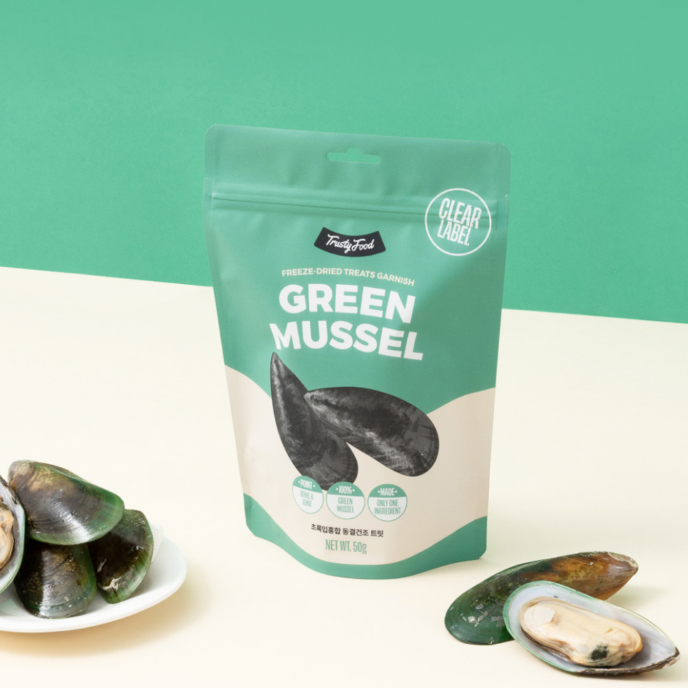 트러스티푸드 동결건조 해산물간식 초록입홍합 50g 강아지 관절 슬개골 저알러지 저지방