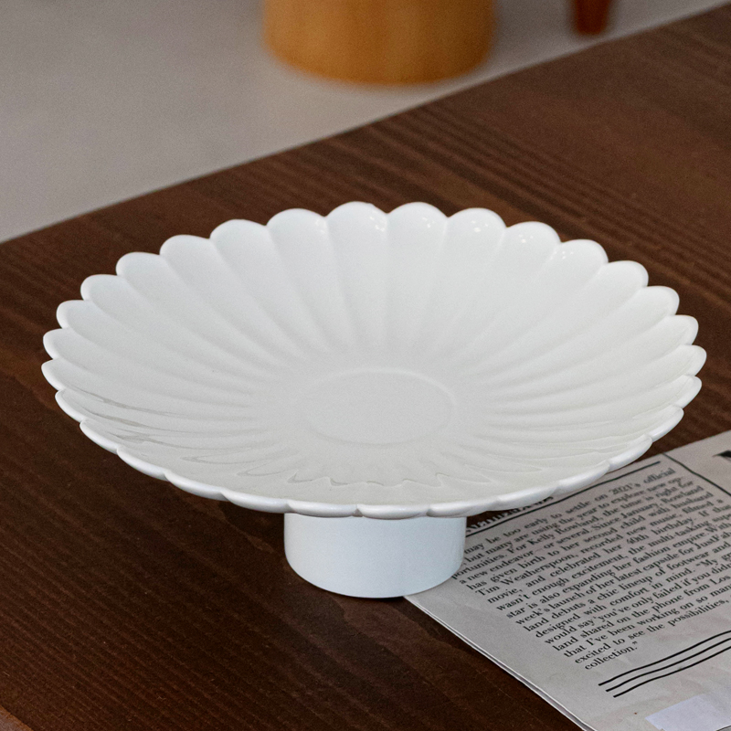 세라미꼬 디저트 꽃 높은 굽 접시 17cm 이미지 6