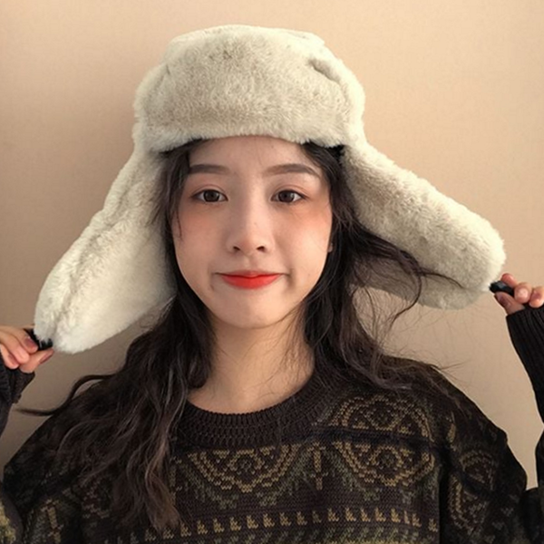 따뜻한퍼 귀달이 방한 모자 귀덮개퍼 겨울 방한 모자 겨울퍼 여성 - 메인 이미지