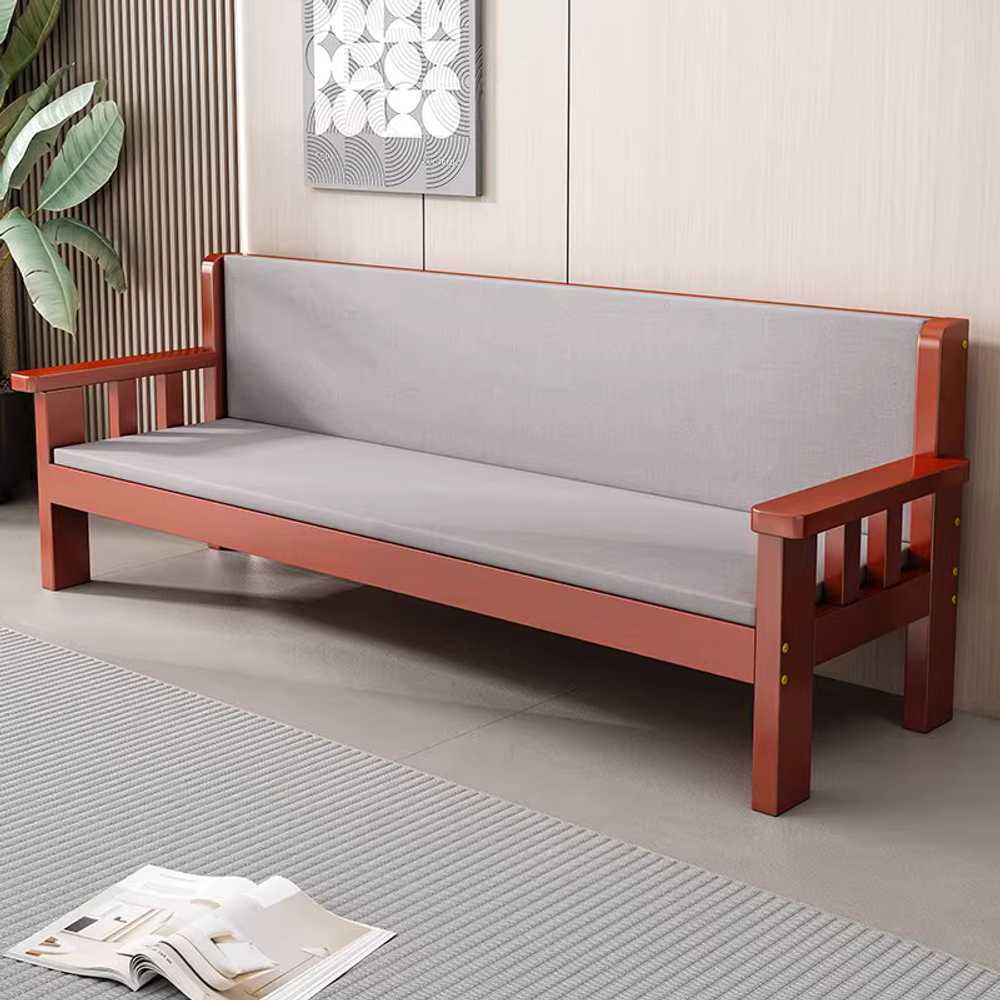 원목소파 벤치쇼파 미용실 나무의자 긴 등받이 다용도 80cm - 상품 이미지