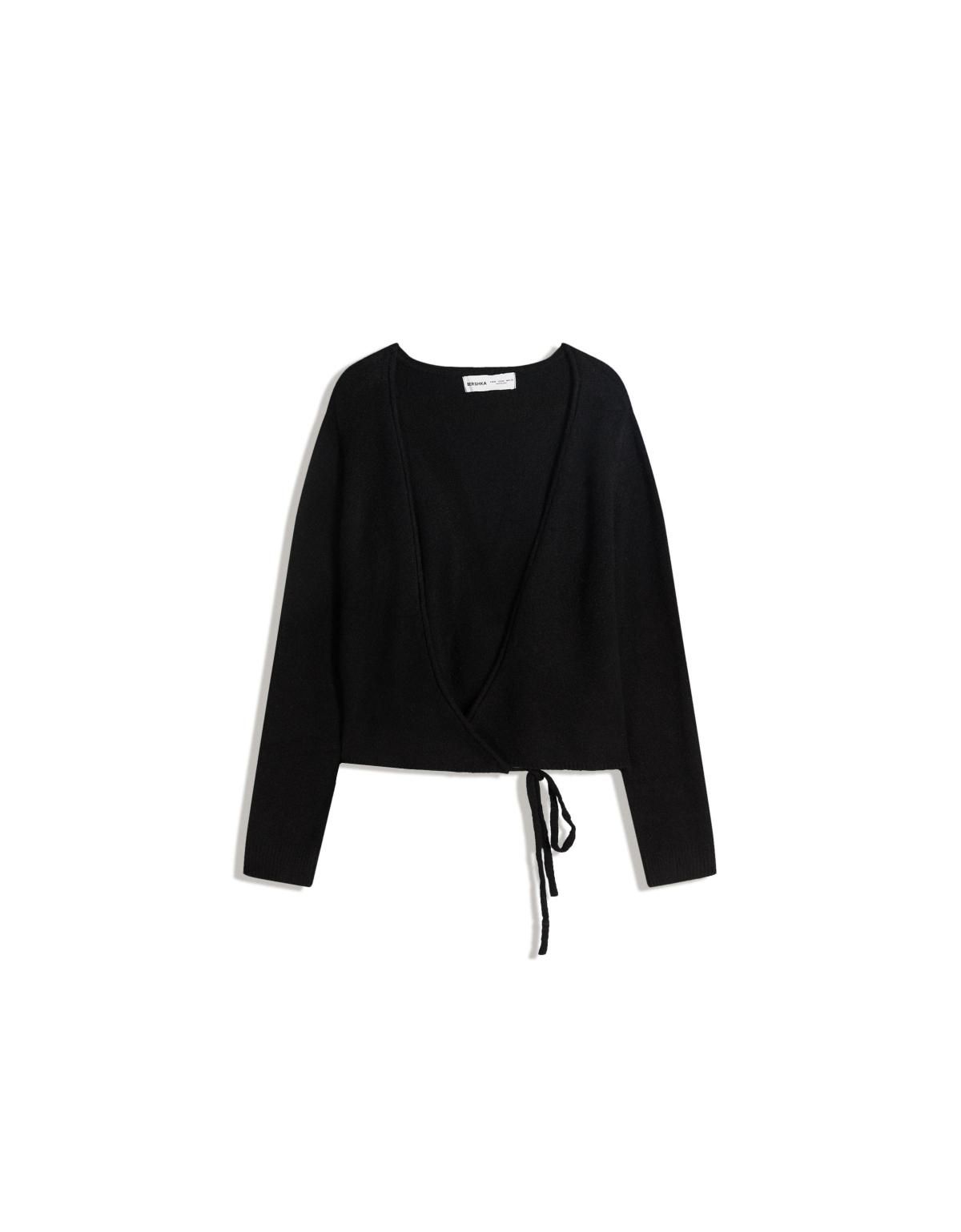 버쉬카 데일리 브이넥 랩 발레리나 카디건 블랙 0010/376 BLACK - 상품 이미지