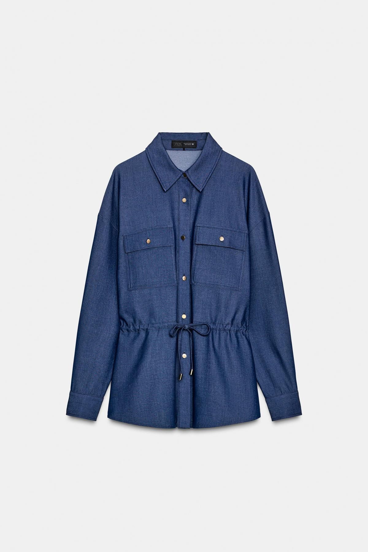 자라 데님 사파리 드로스트링 셔츠 9021/951 INDIGO - 상품 이미지