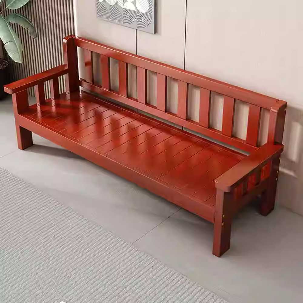 원목소파 벤치쇼파 미용실 나무의자 긴 등받이 다용도 80cm - 상세 이미지 4