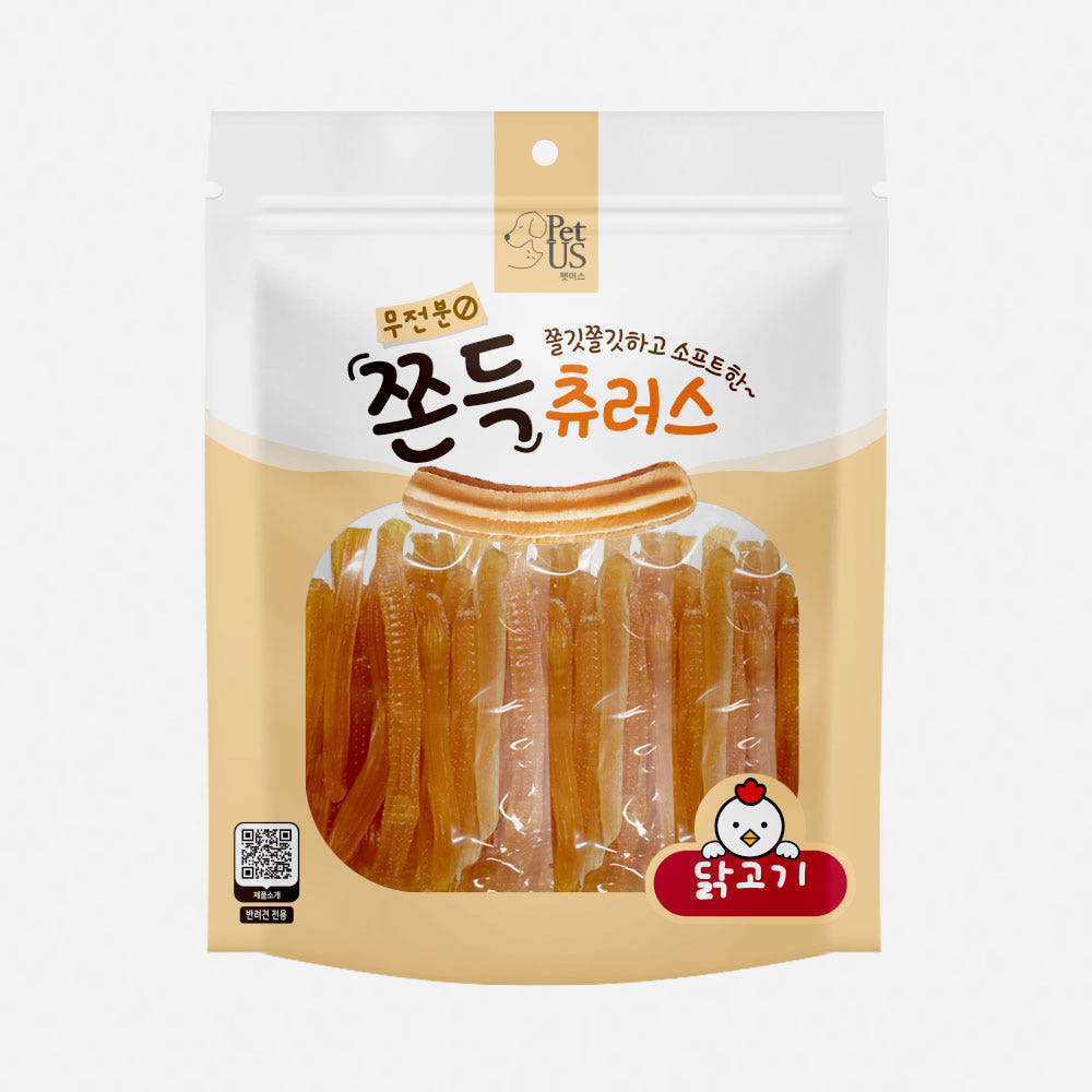 펫어스 쫀득츄러스 강아지대용량간식 반려견 육포 애견간식 닭고기, 400g, 1개 - 상품 이미지
