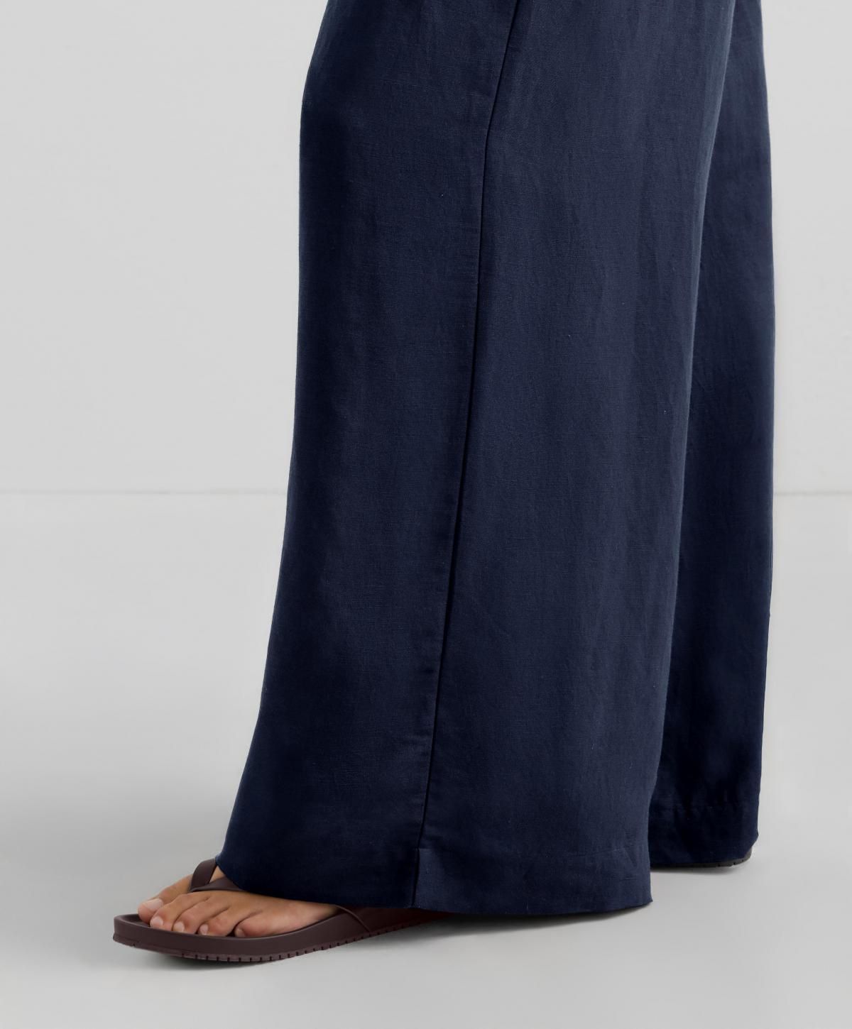 오이쇼 린넨 랩 브이넥 와이드 점프수트 3537/859 NAVY - 상세 이미지 4