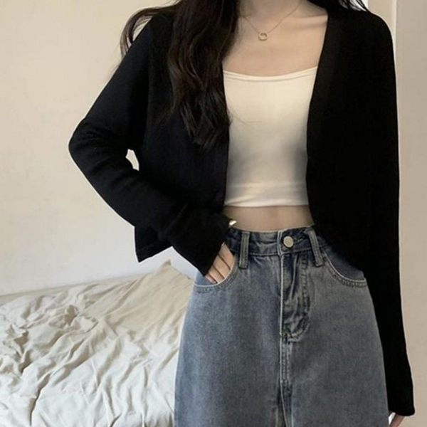 데일리 여자 여름 가디건 라운드 여성 볼레로 가디건 기본 간절기 - 상품 이미지