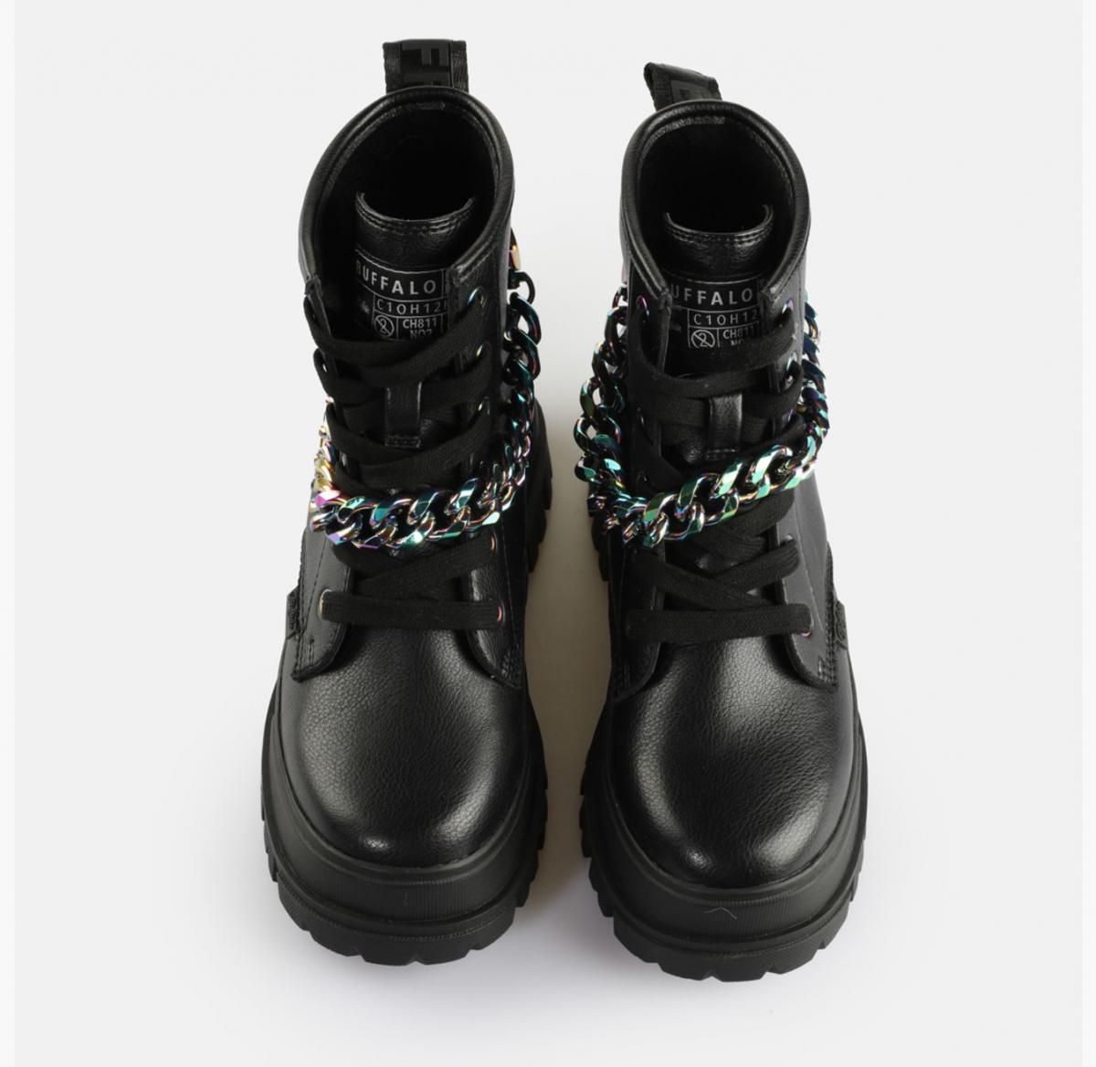 버팔로 플랫폼 체인 앵클부츠 블랙 비건 레더 02377075 SCHWARZ/MULTICOLOR - 상세 이미지 2