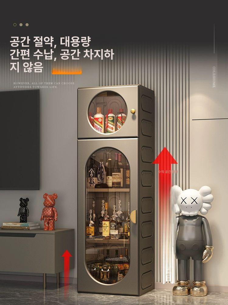 위스키 진열장 원목 양주장 홈바 거실 술장 디스플레이 선반 - 상세 이미지 2