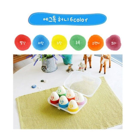 온지니 에그톡 6컬러 허니 물감놀이 크레파스 크레용