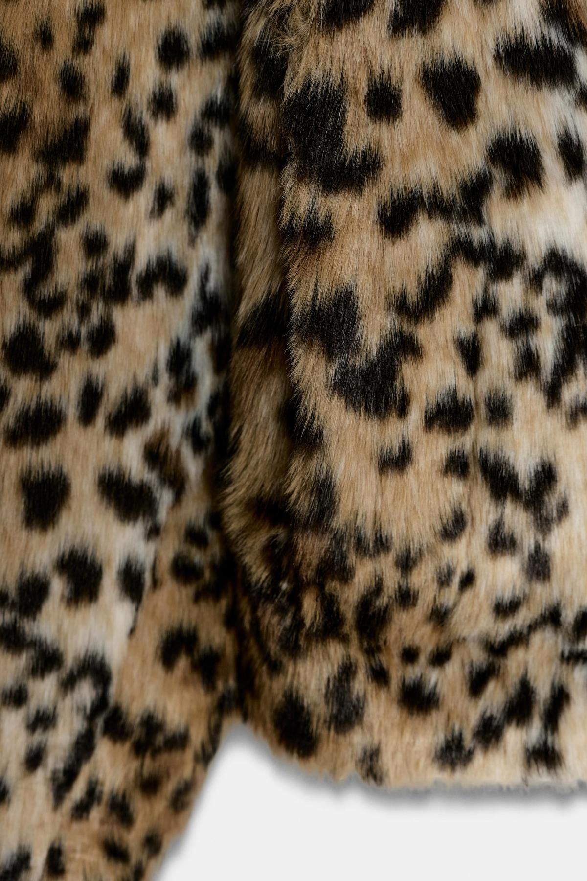 자라 애니멀 프린트 페이크퍼 라운드넥 자켓 8490/241 LEOPARD 이미지 8