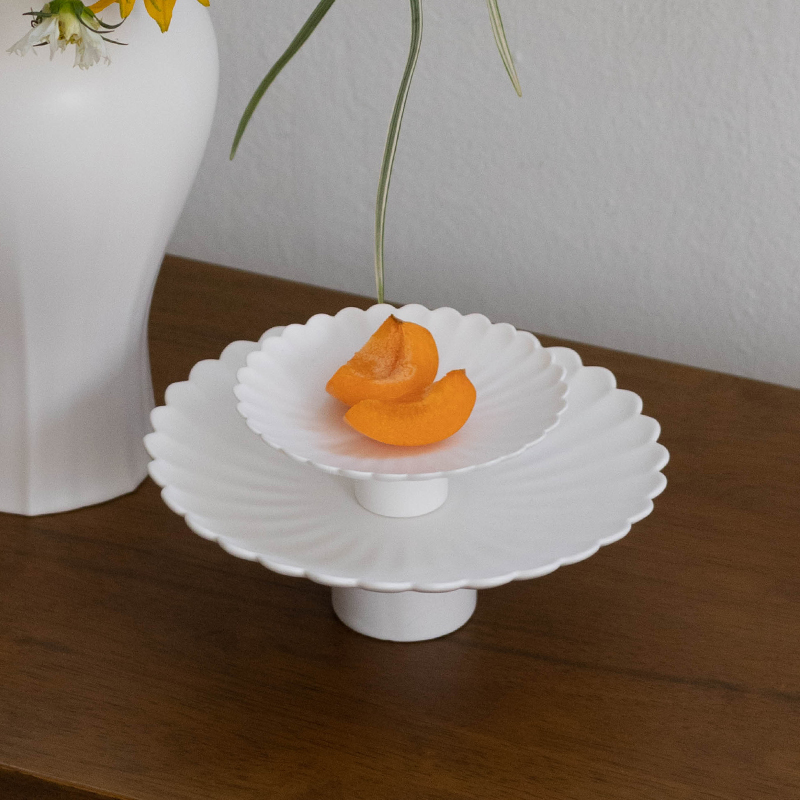 세라미꼬 디저트 꽃 높은 굽 접시 17cm - 상세 이미지 5