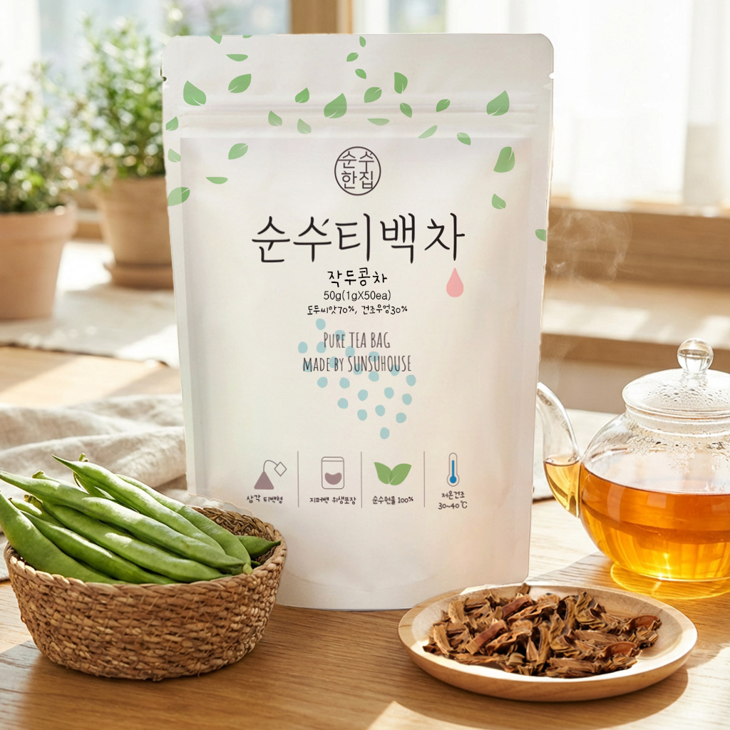 순수한집 국산 볶은 작두콩차 티백 50개입 이미지 2