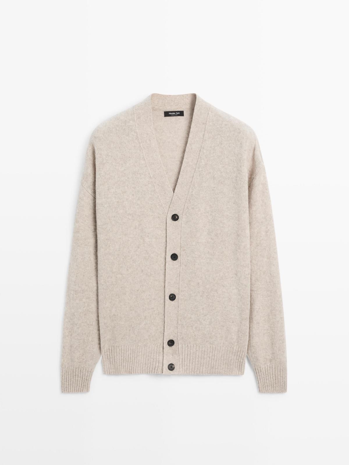 마시모두띠 프리미엄 울블렌드 브이넥 니트 카디건 1125/233 BEIGE MARL - 메인 이미지
