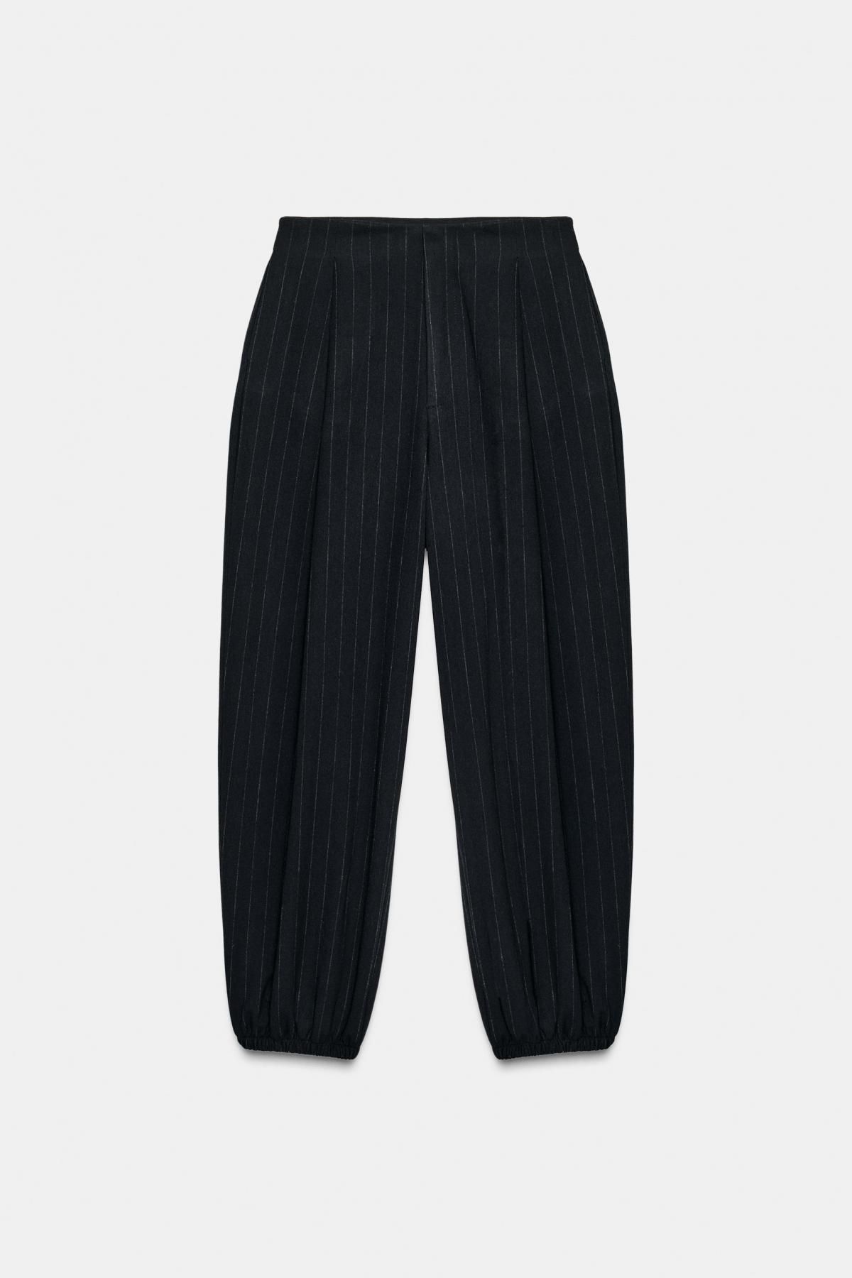 자라 핀스트라이프 플리츠 조거 팬츠 1255/568 NAVY BLUE - 상세 이미지 5