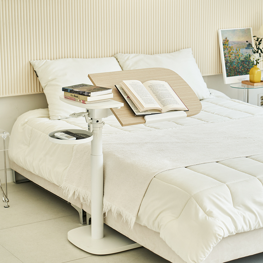 에이픽스 이동식 높이조절 모션데스크 각도조절 침대 소파 사이드테이블 MT003