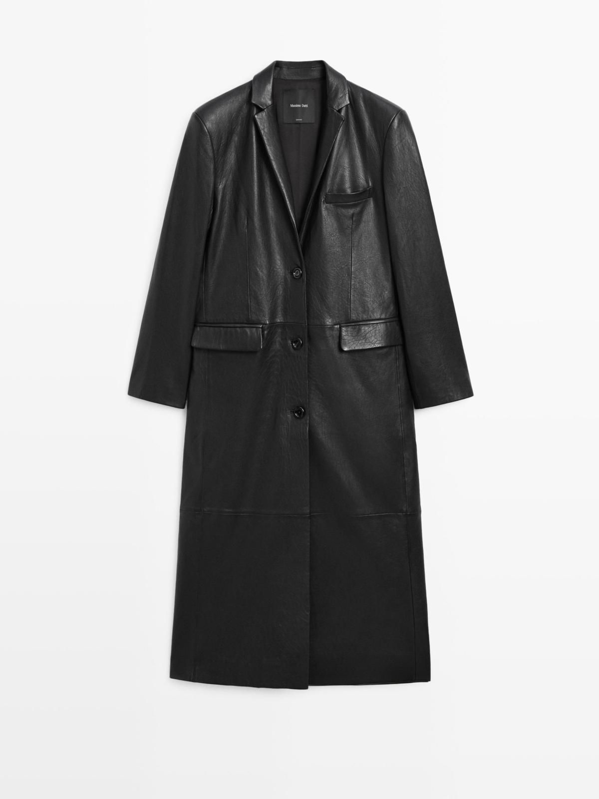 마시모두띠 테크니컬 나파 레더 롱 코트 4772/632 BLACK - 상품 이미지