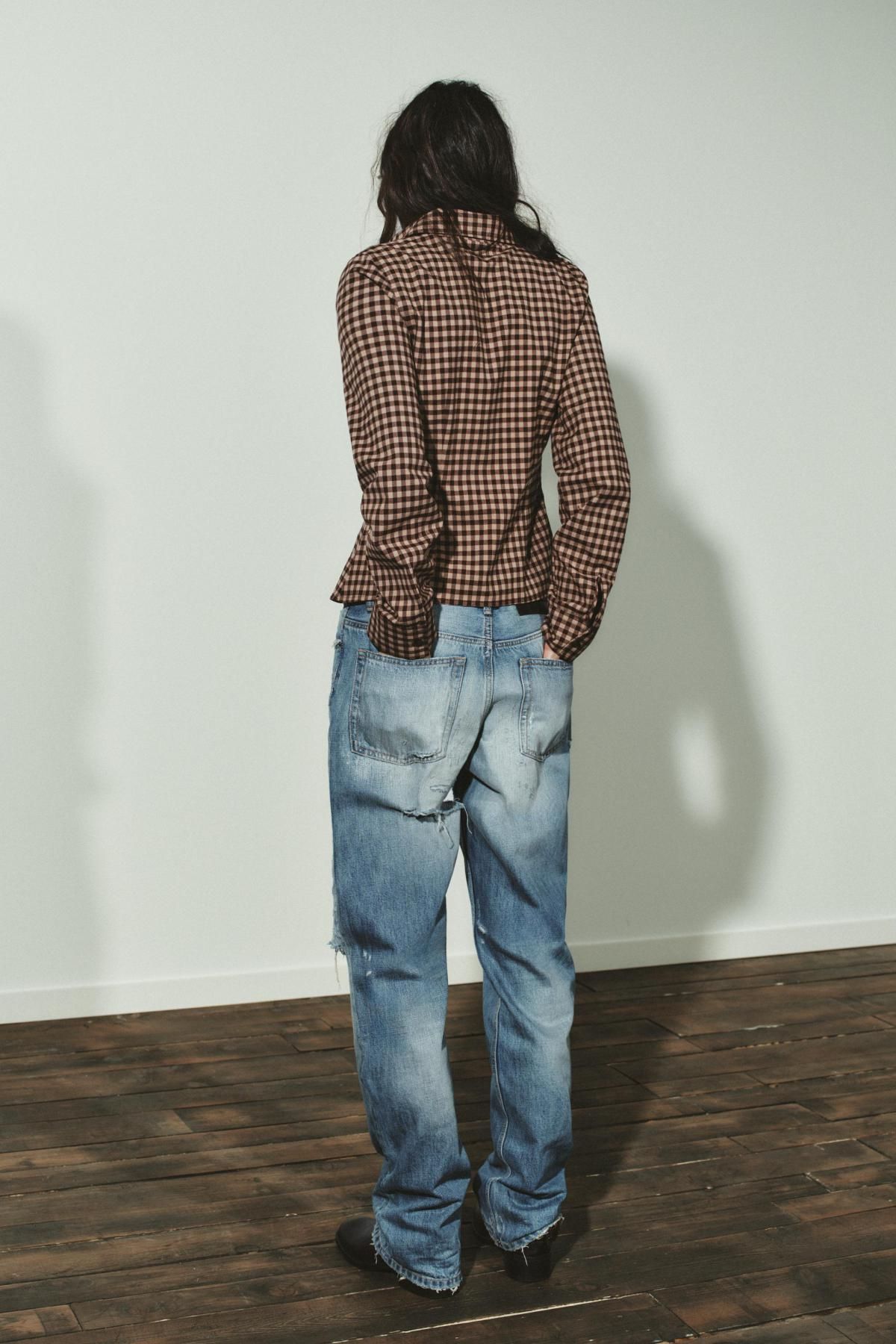 자라 클래식 체크 테일러드 셔츠 긴팔 9150/626 CHOCOLATE BROWN - 상세 이미지 5