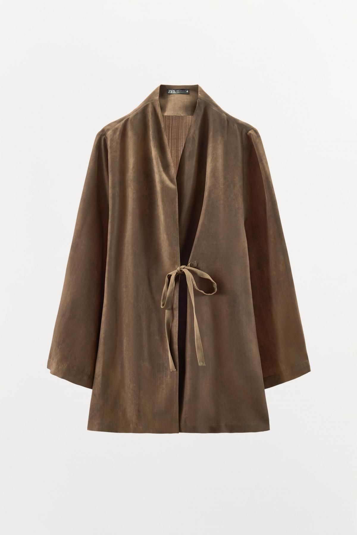 자라 소프트 벨벳 랩 자켓 브라운 9467/844 BROWN - 상품 이미지