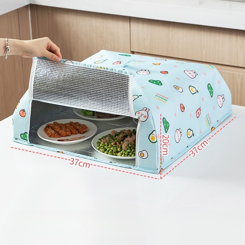접이식 음식 커버 덮개형 야채 보관 보온 보냉 식탁 식사 준비 학생 아침밥 간식 소형 37cm - 상품 이미지