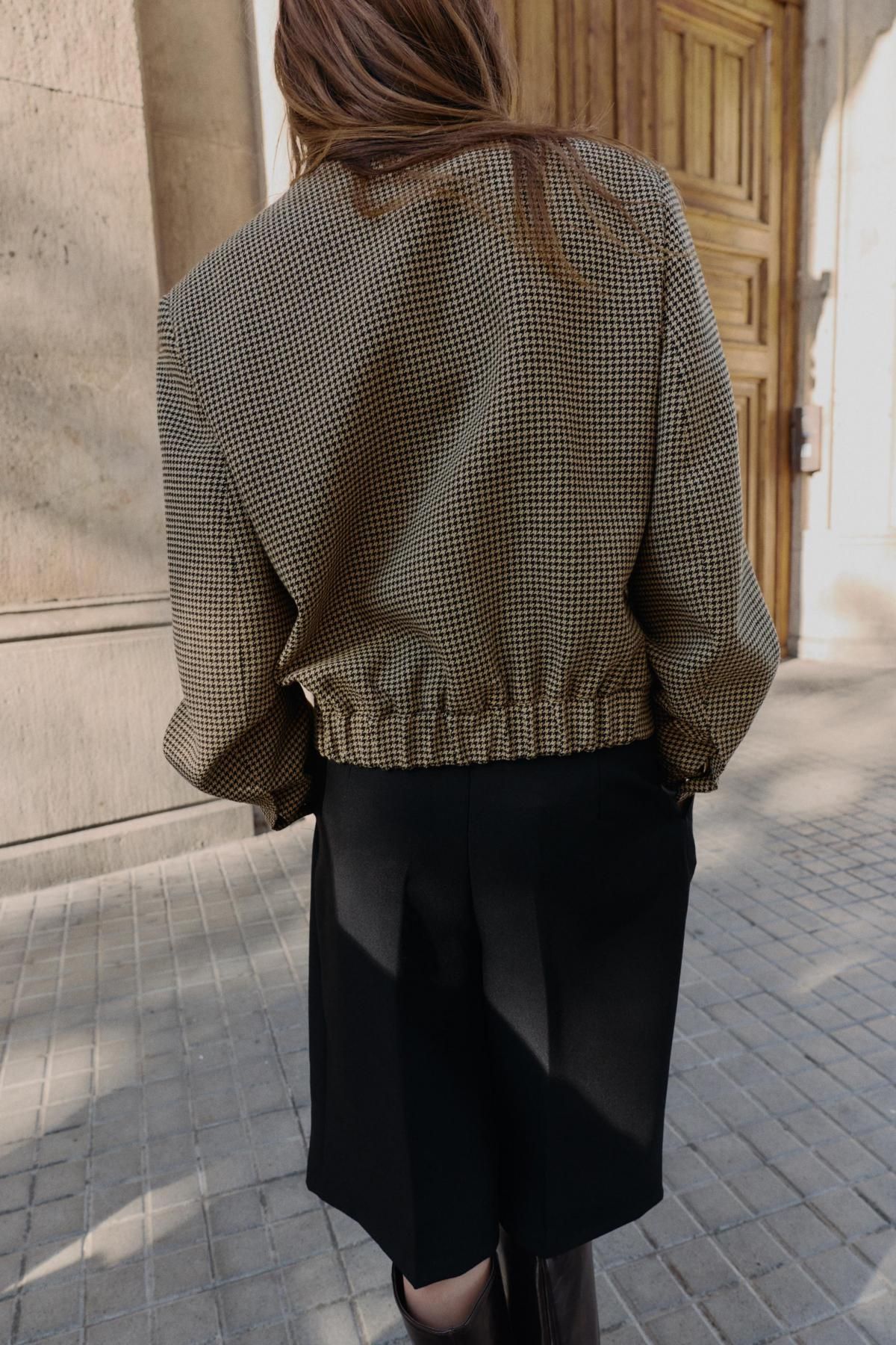 자라 하운드투스 테크니컬 숄더패드 봄버 재킷 9499/157 BLACK / BROWN - 상세 이미지 4