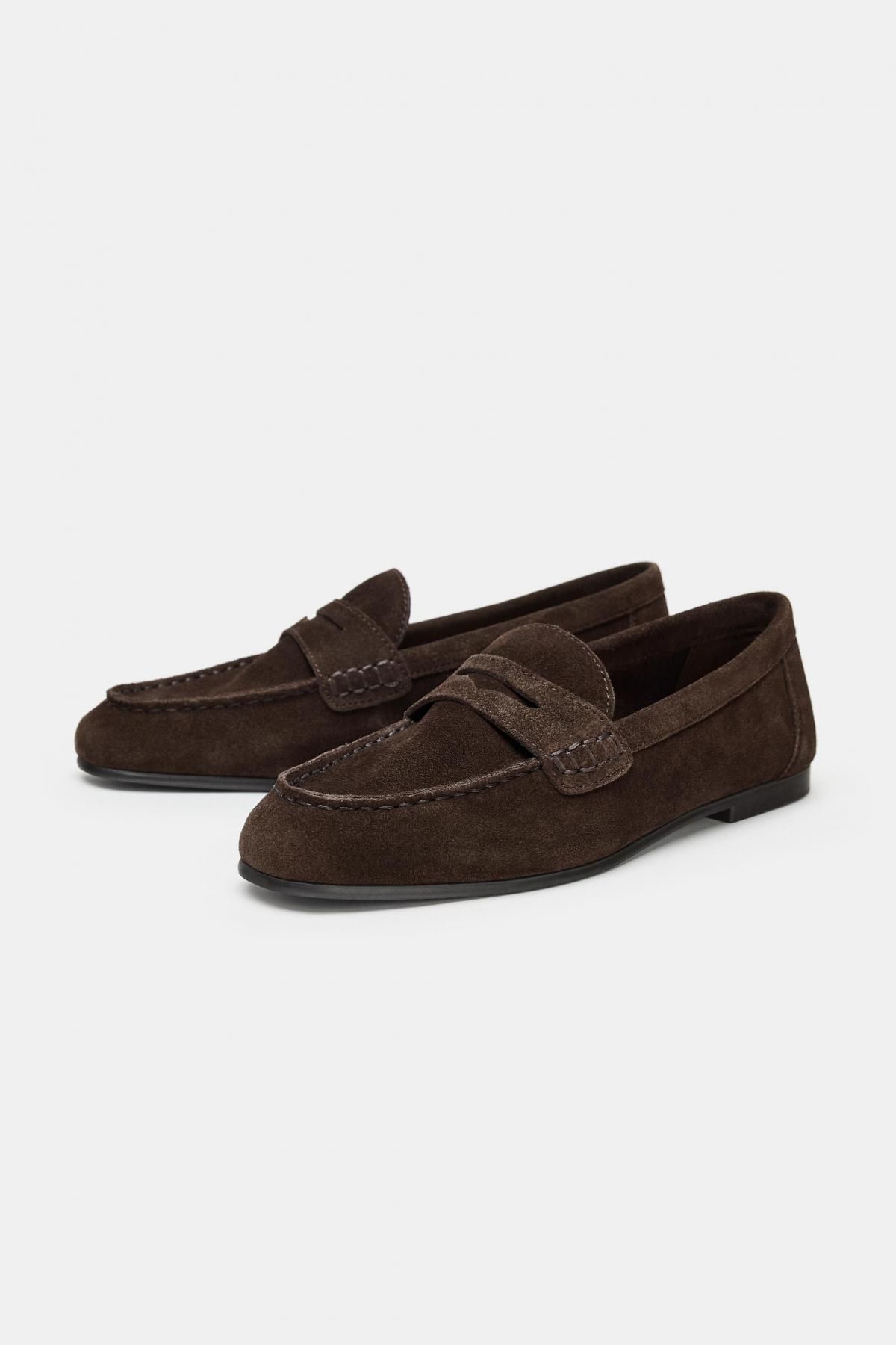 자라 프리미엄 스웨이드 페니 로퍼 다크브라운 2565/610 CHOCOLATE BROWN - 상세 이미지 4