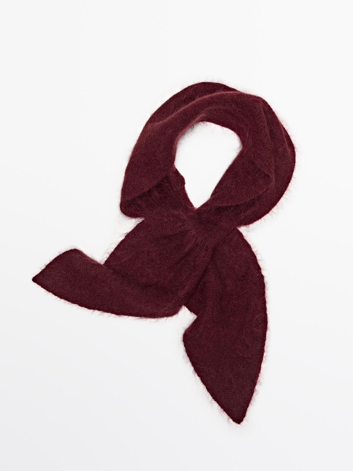 마시모두띠 프리미엄 캐시미어 니트 보우 타이 스카프 6321/613 BURGUNDY - 상품 이미지