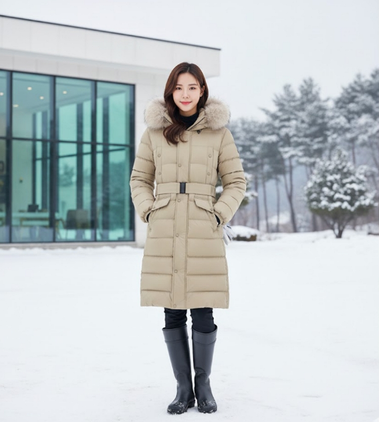 밀레 아웃도어 여성 겨울 라쿤퍼 벌크벨트 구스다운 롱다운 롱패딩 점퍼 - 상세 이미지 2