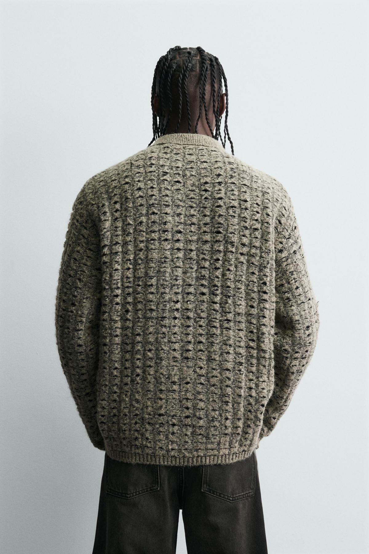 자라 텍스처 릴렉스핏 테크니컬 집업 카디건 2893/351 CREAM - 상세 이미지 4