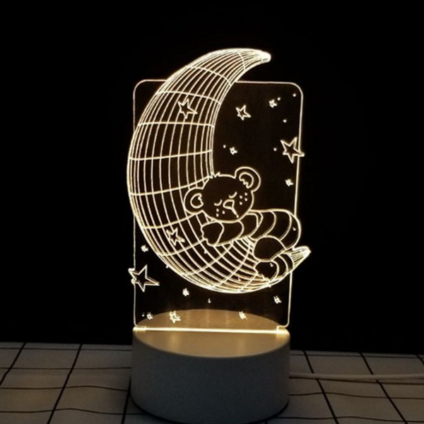 인테리어 3d 착시 무드등 디자인 아크릴 무드등 수면 침실 - 메인 이미지