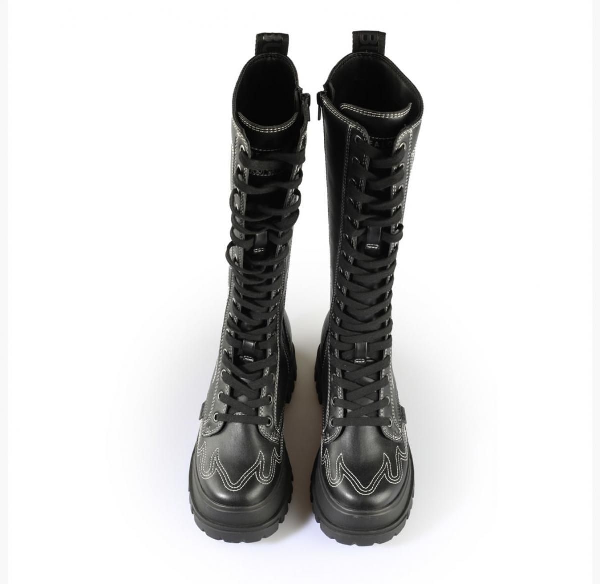 버팔로 웨스턴 테크니컬 비건 롱부츠 블랙 화이트 02386088 WEISS/SCHWARZ - 상세 이미지 2