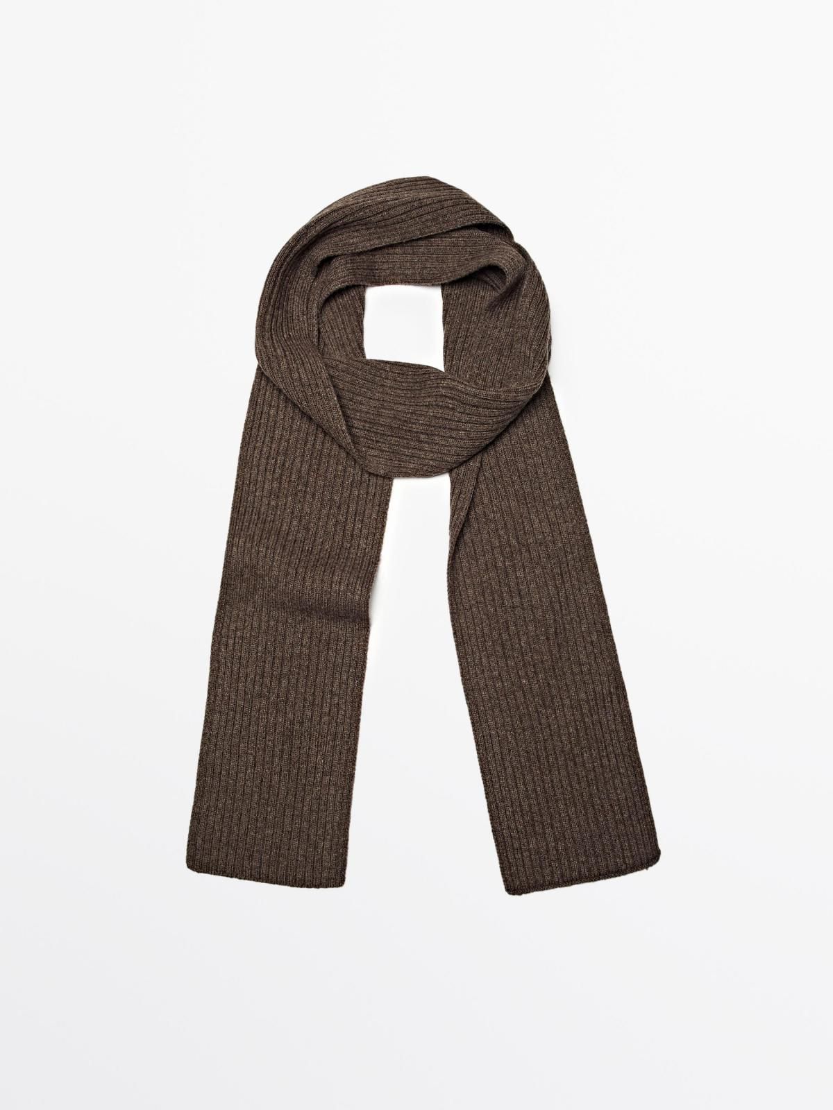 마시모두띠 울블렌드 테크니컬 골지 머플러 6342/653 BROWN - 상품 이미지