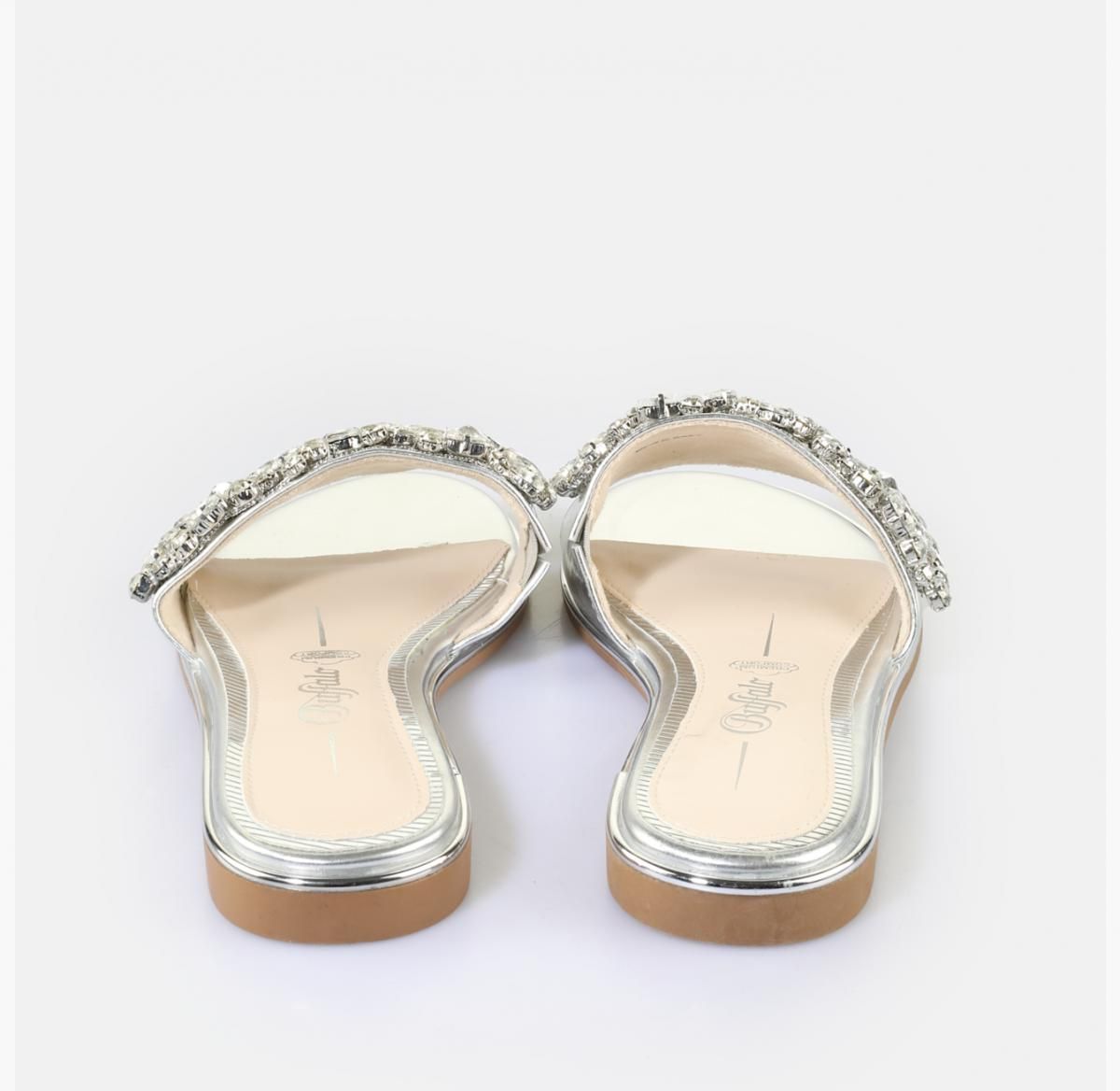 버팔로 글램 실버 비건 슬라이드 샌들 큐빅 메모리폼 02385740 SILBER - 상세 이미지 5