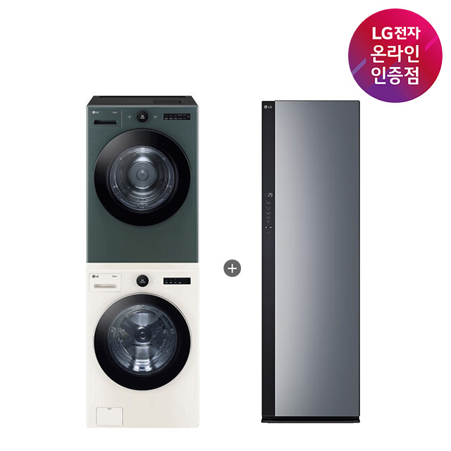 LG 트롬 오브제컬렉션 세탁기건조기 세트 + LG 스타일러 (FX24ENR-GNG + SC5GMR52S)