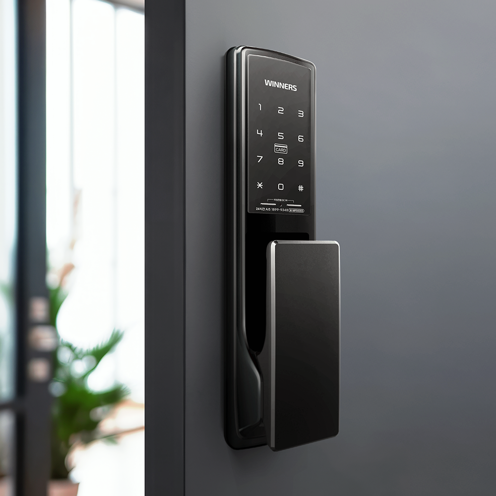 위너스 카드키 무타공 푸시풀 디지털 현관문 도어락 번호키 디지털키 교체 W-MP5000S 제품 이미지