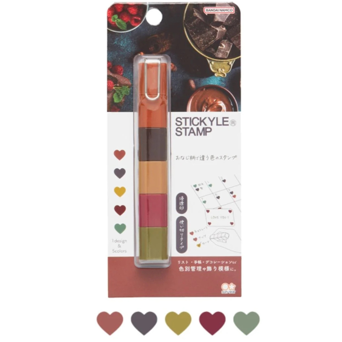 선스타문구 Stickyle 5색 스탬프 다이어리꾸미기 다꾸스탬프 하트 - 상품 이미지