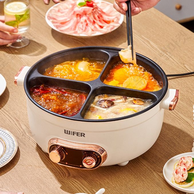 샤브샤브기계 전기 전골냄비 분할 대용량 곰솥 훠거 이미지 7