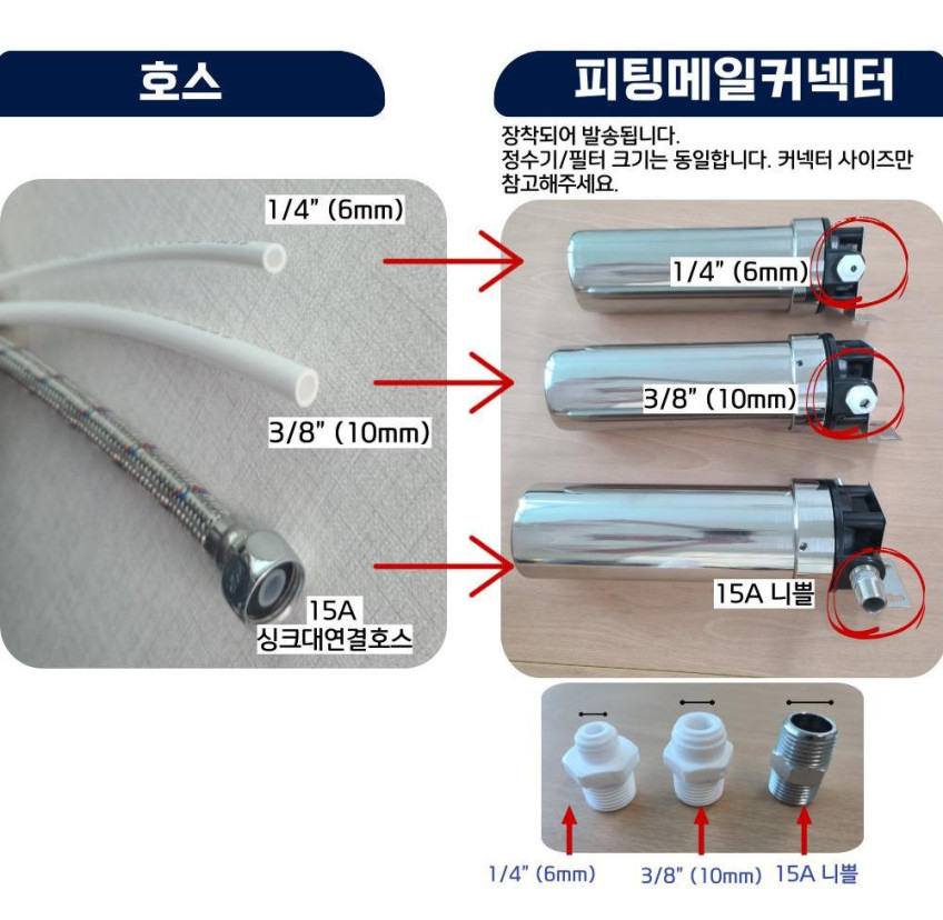아리샘 싱크대 언더싱크 무타공 수도배관 직수 정수기 식기세척기 주방 정수 필터 PF101 판매처 상세 정보 이미지 4