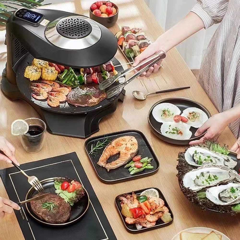 자동 꼬치구이 기계 전기식 고기 닭꼬치 바베큐 구이 블랙 - 상세 이미지 5