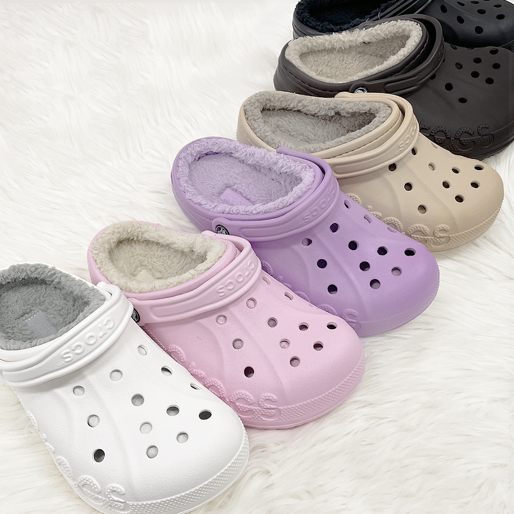 크록스 털 슬리퍼 털신 겨울 바야 라인드 방한 퍼 클로그 실내화 제품 이미지