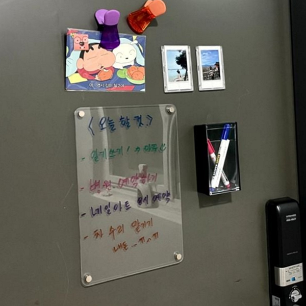 강력 냉장고 자석 보드 투명 아크릴 메모 보드 주방 사무실 - 상품 이미지