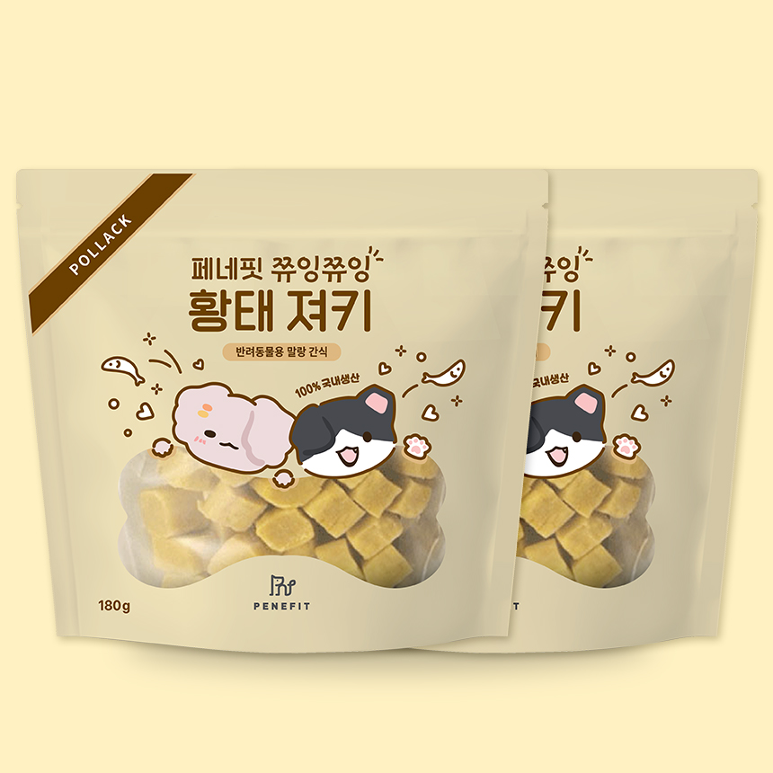 페네핏 고양이 져키 훈련용 칭찬 간식 대용량 황태, 180g, 2개 - 상품 이미지