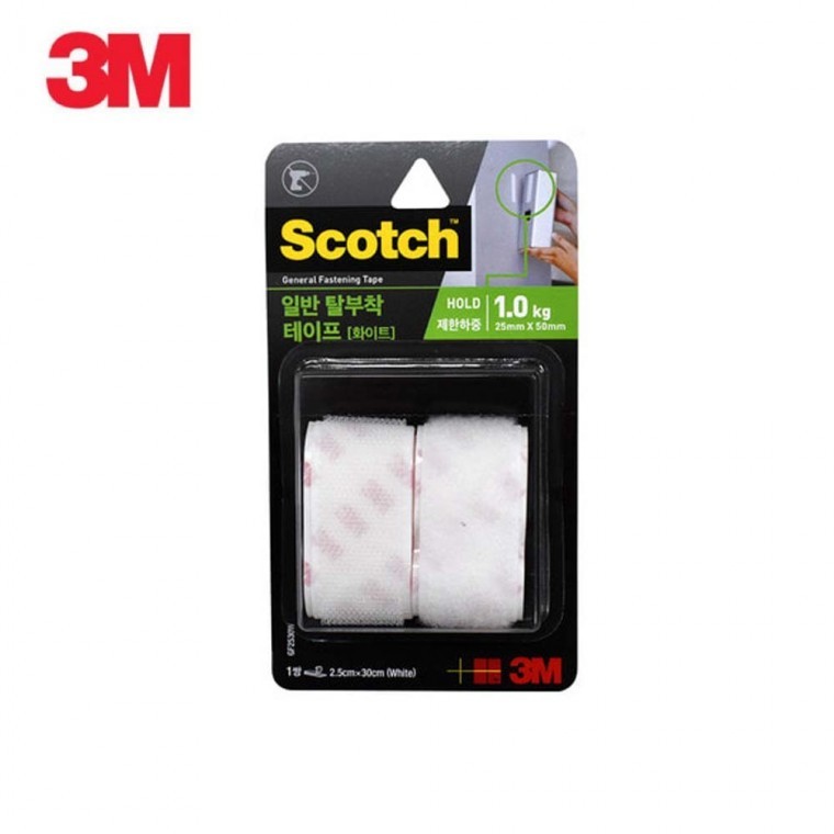 3M 스카치 일반 탈부착 테이프 화이트 GF2530W - 메인 이미지