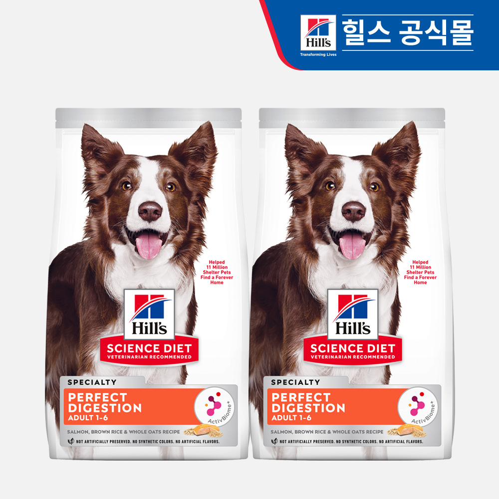 힐스 강아지사료 어덜트 퍼펙트 다이제스천 연어 1.6kg X 2개 제품 이미지
