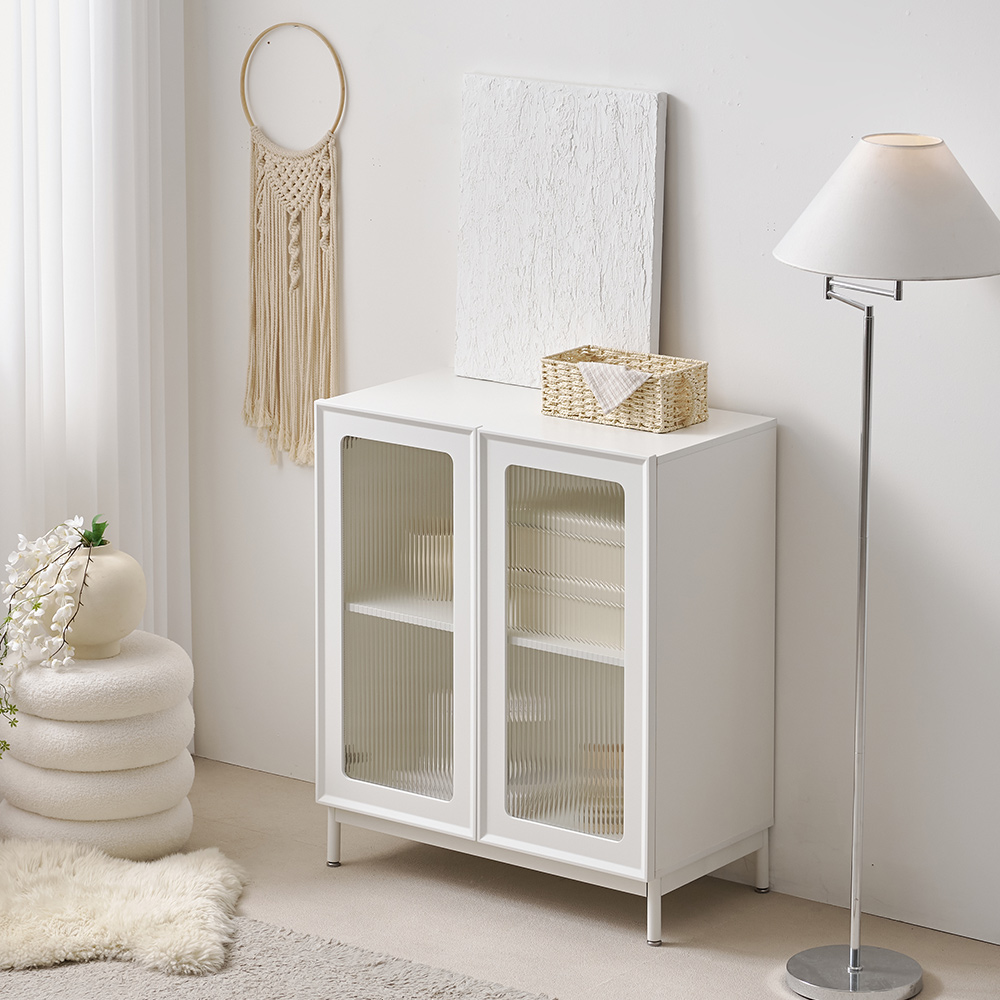 오르비 진열 멀티 펜트리 수납장 장식장 800x425x932, 1단, 모루유리도어형 CNM260C - 상세 이미지 3