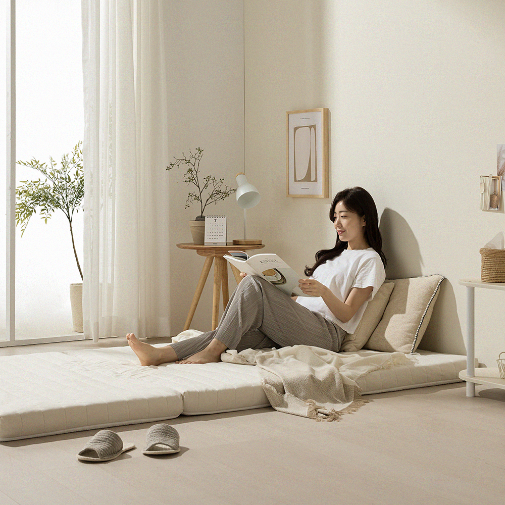 천연라텍스 매트리스 3단 접이식 매트리스 바닥 침대 라텍스 매트 매트릭스 5cm HS