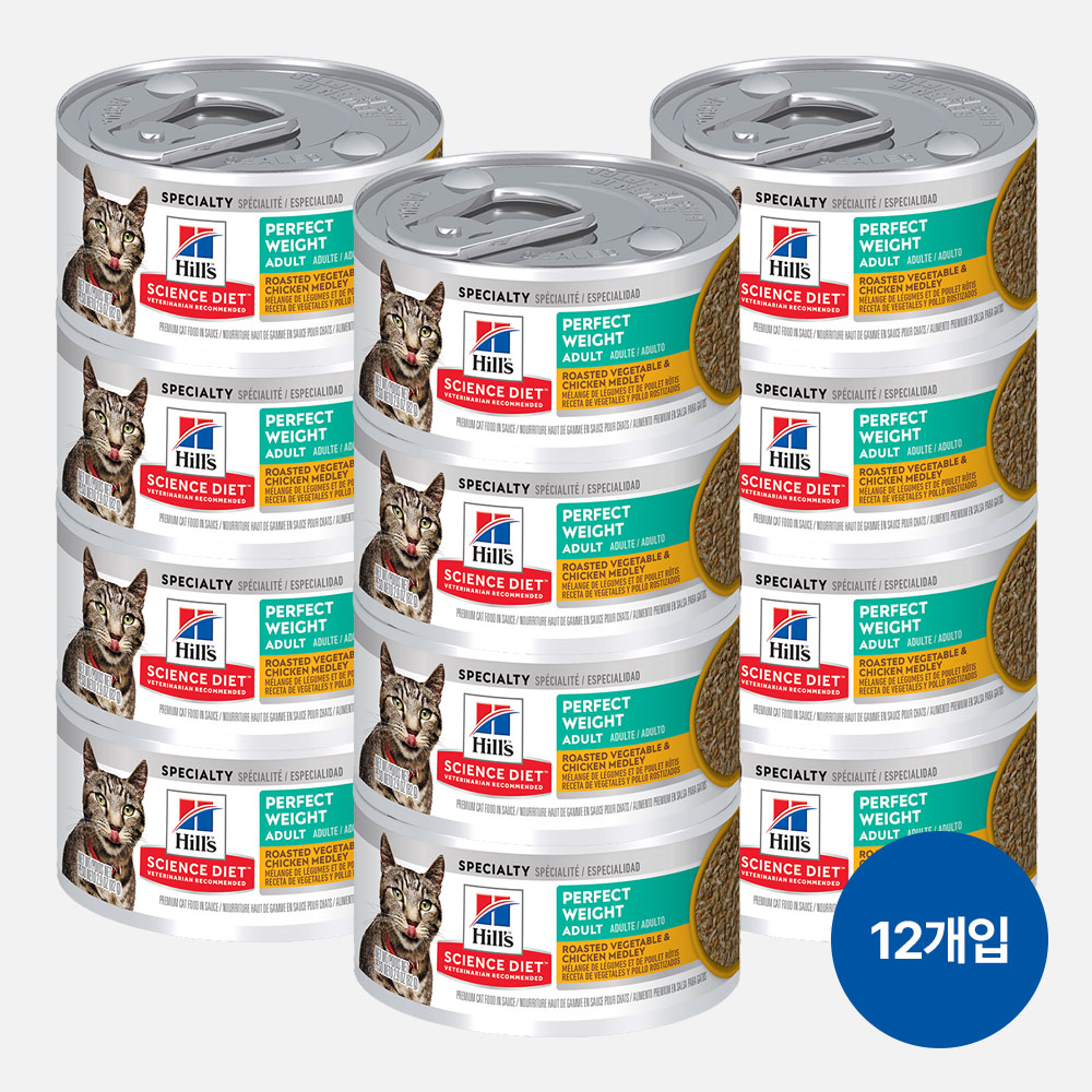 힐스 고양이사료 어덜트 퍼펙트 웨이트 스튜 82g 주식 습식캔 x 12개 제품 이미지