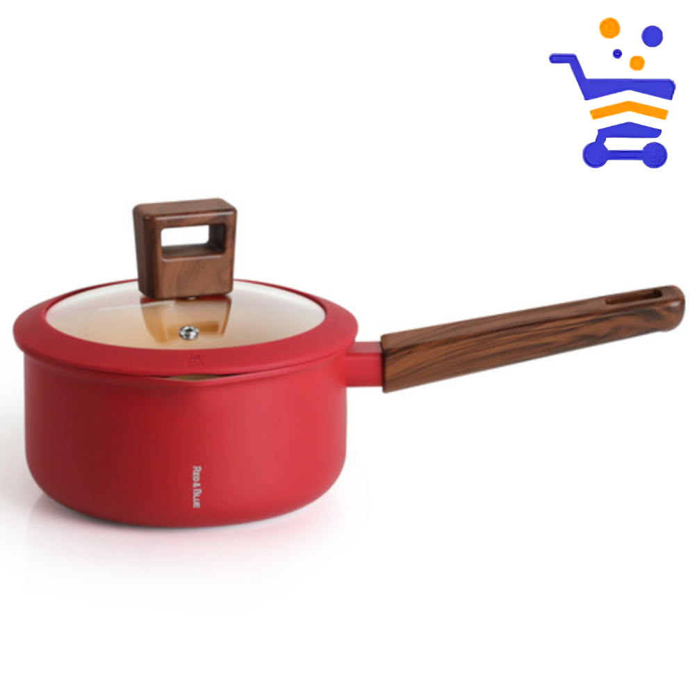 란치에 가정용 뉴트로 쿡웨어 냄비 나리히라 16cm 편수 레드 인덕션 직화 겸용 - 상품 이미지