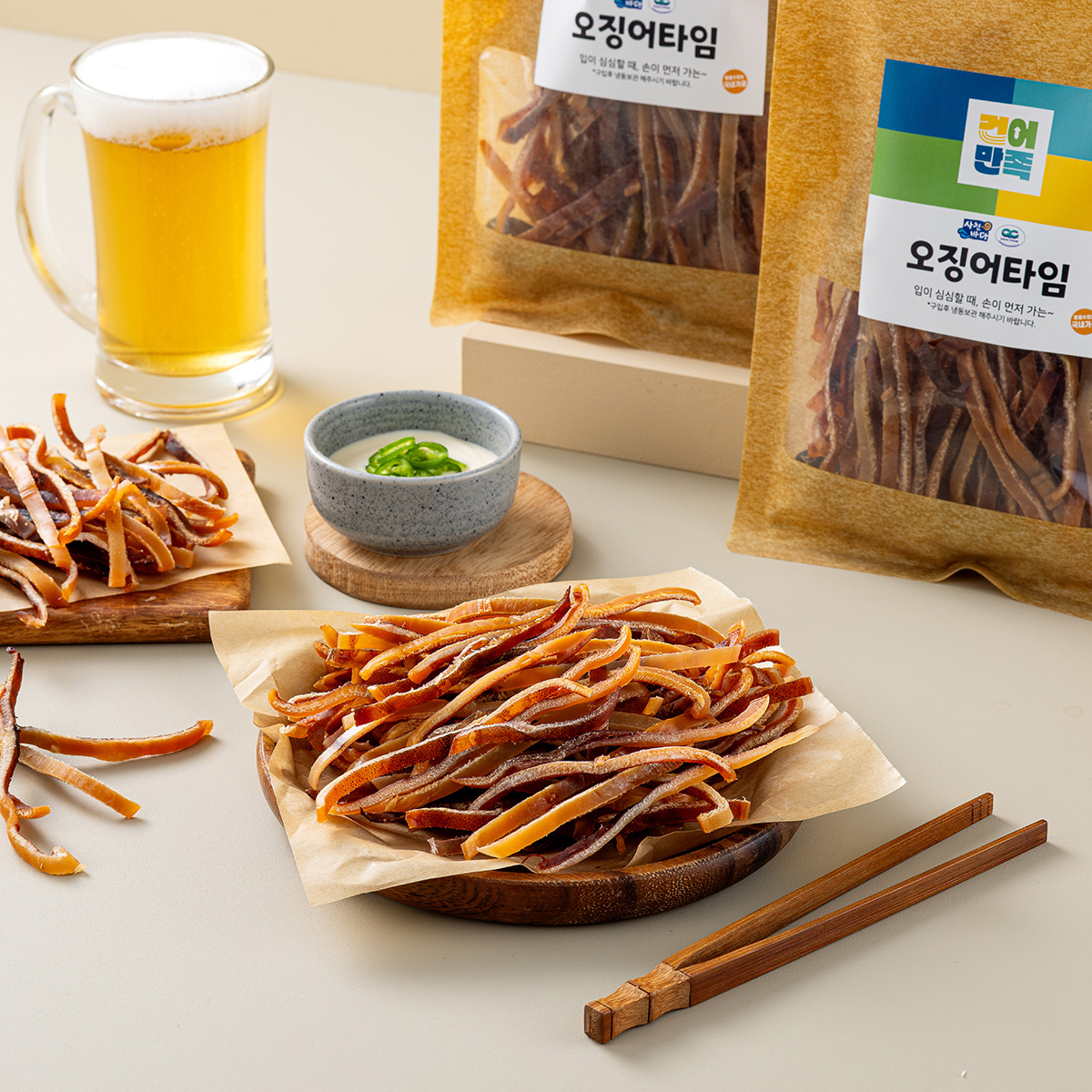 건어만족 오징어타임 150g 조미 슬라이스 안주 - 상품 이미지